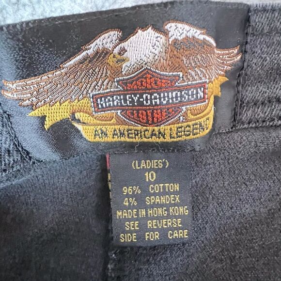 HARLEY DAVIDSON WOMENS BLACK JEANS SIZE 10 - Picture 4 of 9